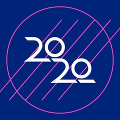 Vector design Happy new year 2020 banner background. clean background. editable vector for banner, social media post, brochure, flyer.