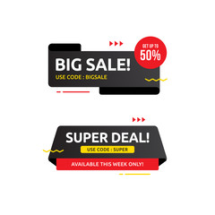 Mega sale deal banner template design, Big sale special offer. end of season special offer banner. abstract promotion graphic element. vector illustration.