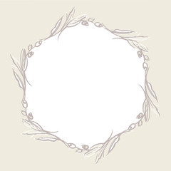Floral Wreath. Vector Template.
