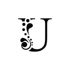 letter . Black flower letter   Beautiful capital alphabet 