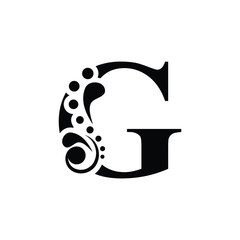 letter . Black flower letter   Beautiful capital alphabet 