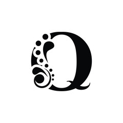 letter . Black flower letter   Beautiful capital alphabet 