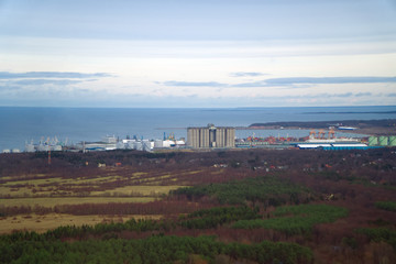 Aerial view of Port of Muuga in Estonia.