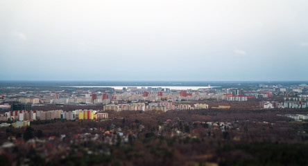 Fototapeta premium Aerial view of Lasnamae urban area in autumn. Tallinn, Estonia.