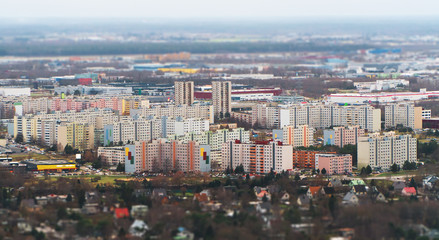 Aerial view of Lasnamae urban area in autumn. Tallinn, Estonia.