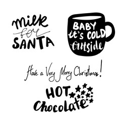 Set of Christmas lettering handwritten