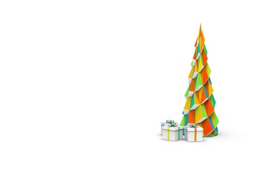 Decoration Christmas Tree 3D Rendering