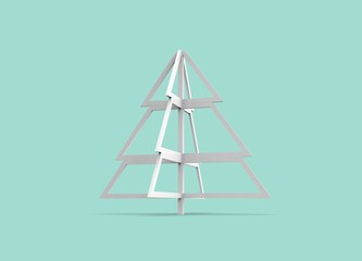 Decoration Christmas Tree 3D Rendering