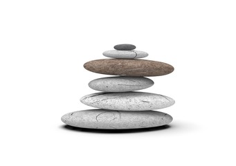 Yoga Stone on Isolated White Background, 3D Rendering