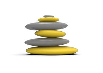 Yoga Stone on Isolated White Background, 3D Rendering
