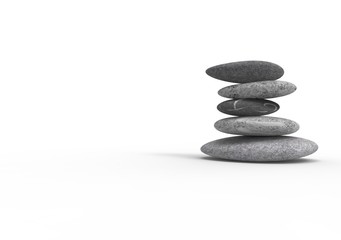 Yoga Stone on Isolated White Background, 3D Rendering