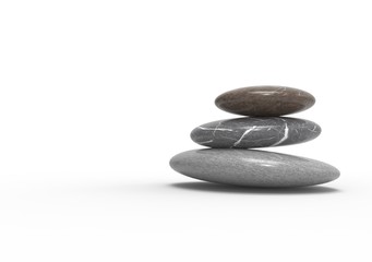 Yoga Stone on Isolated White Background, 3D Rendering
