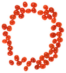 Ripe cherry tomatoes isolated on white 