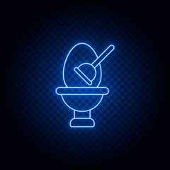 bathroom cleaner neon icon. Blue neon vector icon