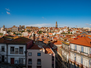 Fototapeta na wymiar Porto, Portugal. 15 November 2019. Skyline of the old town seen from the Cathedral.