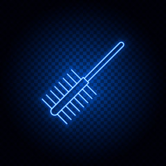 bathroom, brushing neon icon. Blue neon vector icon