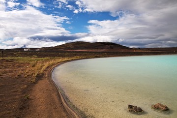 Icelandic landscape. Lake in a desertic area of Iceland 