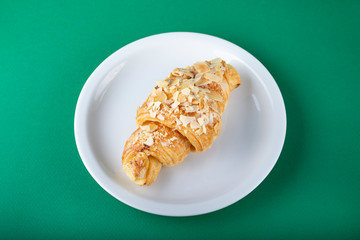 fresh croissant and coffee