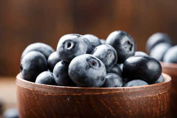 ripe blueberries close-up