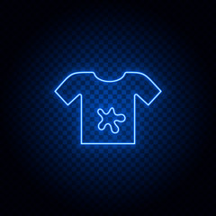 cleaning, t-shirt neon icon. Blue neon vector icon