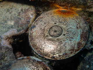 The letters and engravings are still clearly visible on the intact artillery shells on the wreck of the SS Thistlegorm