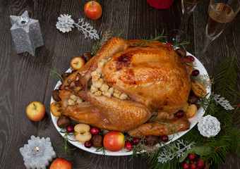 Roasted Christmas Turkey with Grab Apples
