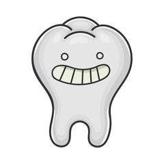 Happy cute smiling tooth cartoon
