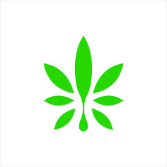 cannabis leaf and oil logo