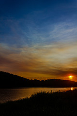 sunset over the lake