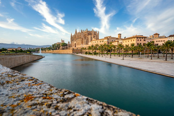 Fototapeta na wymiar La Seu, the gothic medieval cathedral of Palma de Mallorca, Spain