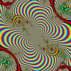 Red gold abstract pattern with circles