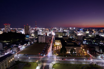 Obraz premium 宇都宮市 栃木県庁から見た街並み