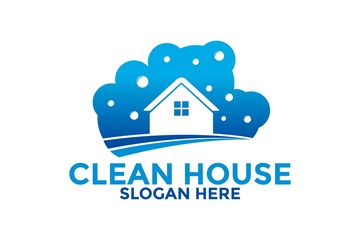 Clean House Logo Template, Clean House Logo Design, Home logo Vector