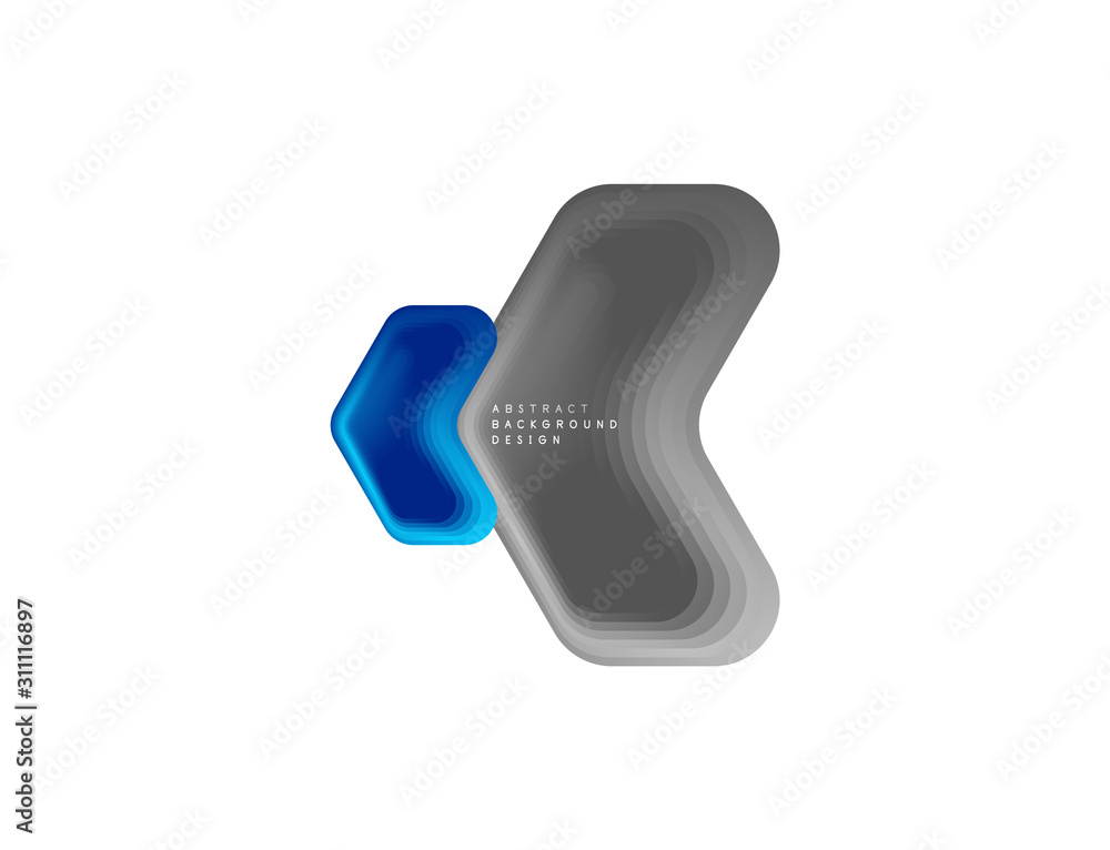 Poster vector arrow geometric banner created with blend color shapes effects. trendy simple button, icon or