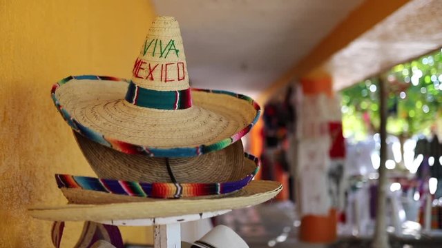 Video Circling Around Traditional Mexican Sombrero With the Words Viva Mexico