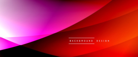 Wave liquid style lines with shadows and light on gradient background. Trendy simple fluid color gradient abstract background with dynamic straight shadow line effect