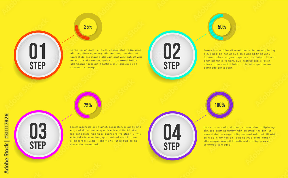 Poster infographic progress design template for business presentation vector eps 10