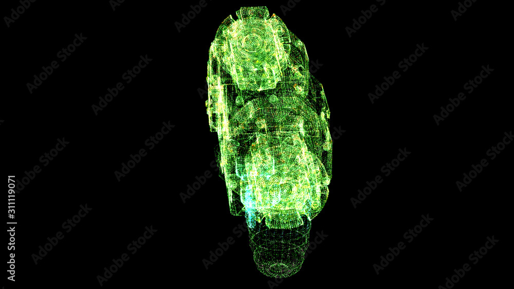 Aufkleber Futuristic user interface head up display Holographic electromagnetic mechanical system and digital data telemetry information display for digital background computer desktop display screen