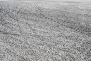 Skid marks tire marks on motor race track asphalt international circuit.shoot down view. © ABCDstock
