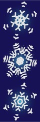 Set of christmas 3d snowflakes on blue background.