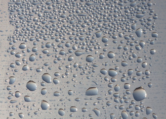 Drops of water on cold window