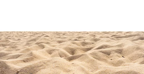 Tuinposter Beach isolated, beach sand texture di-cut on white. © BUDDEE