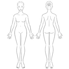 女性　裸　全身　ヌード　美容