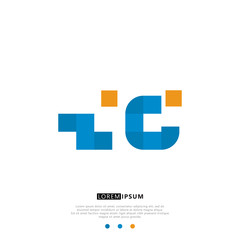 ZC Z C Logo Monogram with Blue and yellow Colors. modern letter logo design