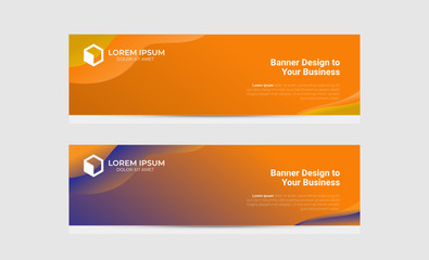 Banner background design abstract vector template. Set of banner background isolated vector for print, display, promotion and advertisement.