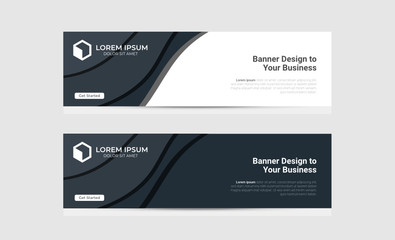 Banner background design abstract vector template. Set of banner background isolated vector for print, display, promotion and advertisement.