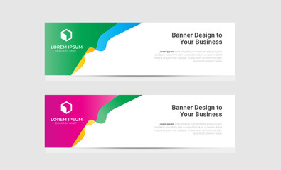 Banner background design abstract vector template. Set of banner background isolated vector for print, display, promotion and advertisement.