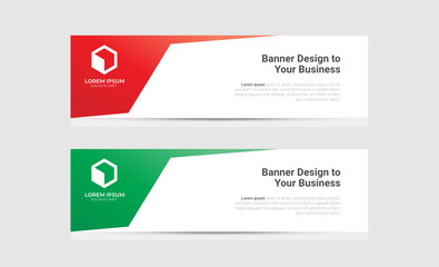 Banner background design abstract vector template. Set of banner background isolated vector for print, display, promotion and advertisement.