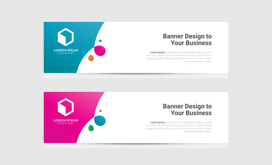 Banner background design abstract vector template. Set of banner background isolated vector for print, display, promotion and advertisement.