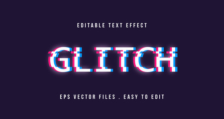 Glitch text effect, editable text